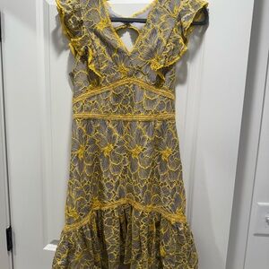 Adelyn Rae Yellow Floral Mini Dress